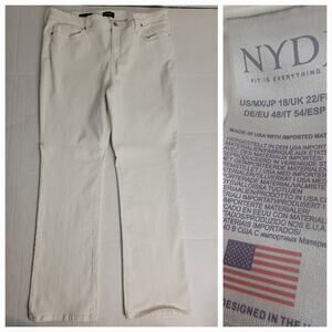 Not Your Daughters Jeans SZ 18 Marilyn Straight High Rise Lift Tuck White